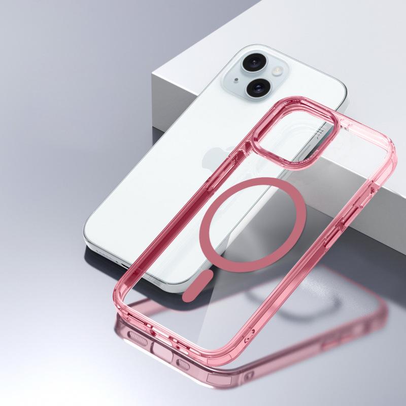 Electroplated Acrylic Magnetic Case for iPhone 14 Pro Max/15 - 2-in-1 Protective Cover