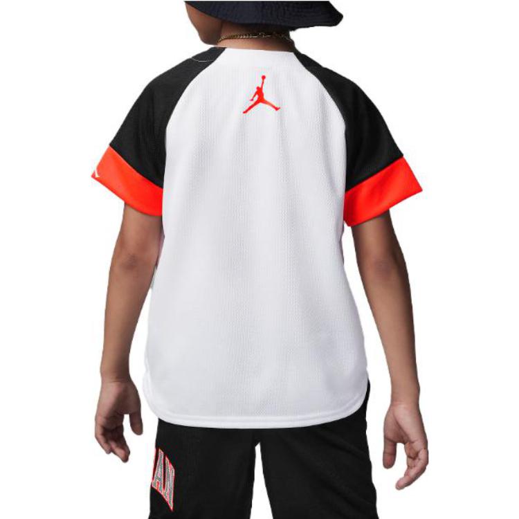 Jordan Loose Logo Breathable Mesh Short Sleeve T-Shirt Kids Tops White FQ0839-100
