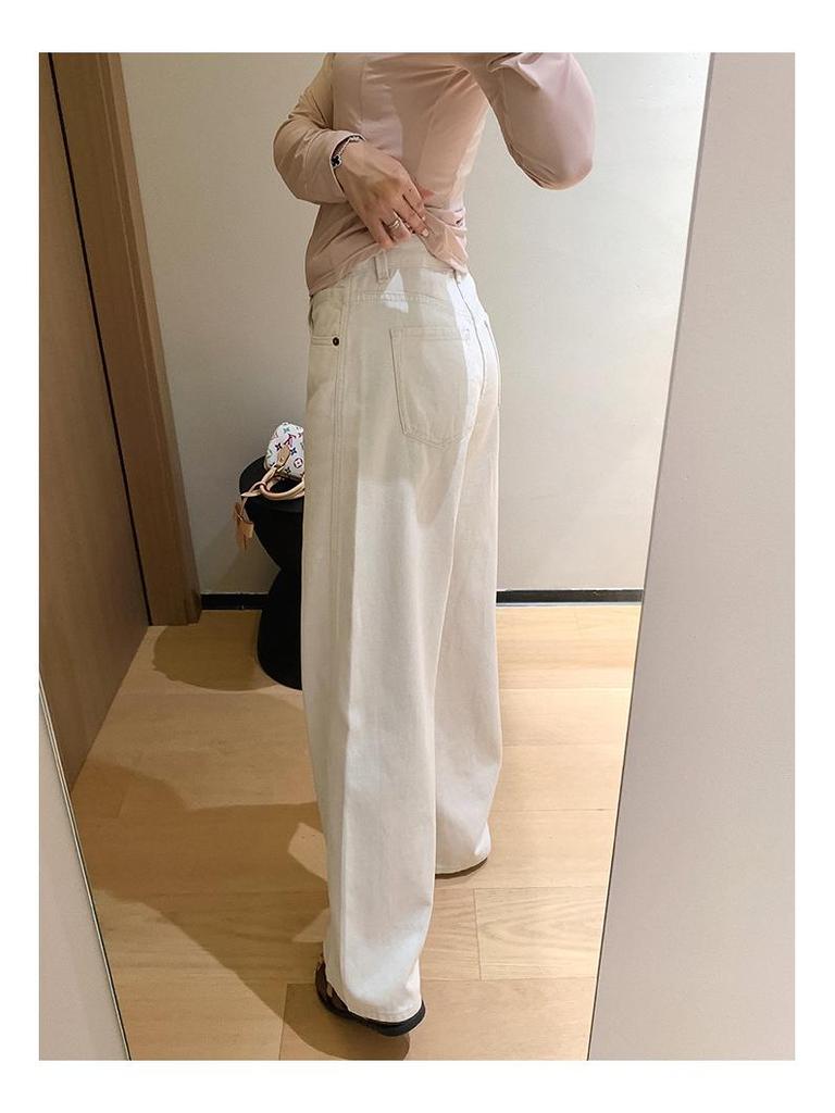 Da Ding's BC White Cow Dual Linen Cotton Wide-Leg Pants - Summer Relaxed Old Money Jeans