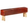 Day and Night - Day and Night Gym Horse Bench Leather and Solid Acacia Wood Brown 160 Cm