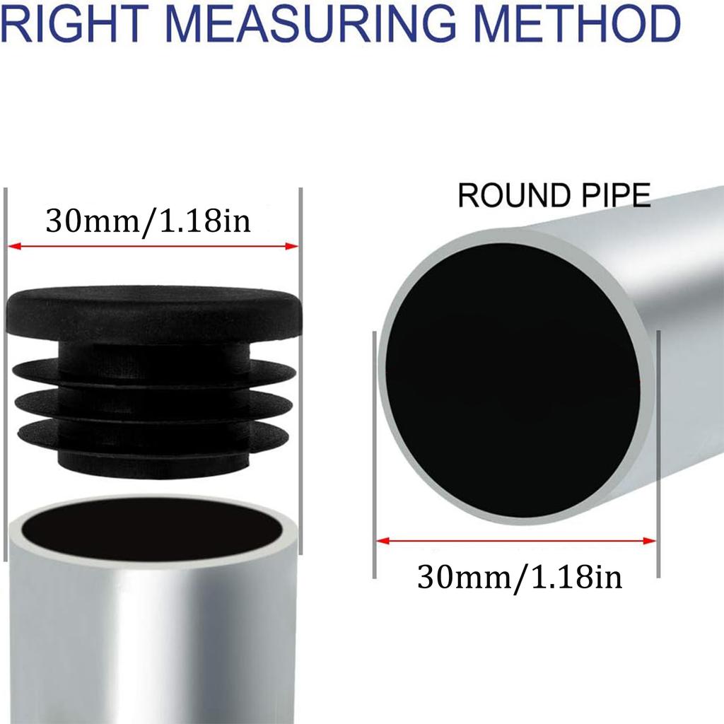 8 STKS Zwart Rond Plastic Afsluitdop Buis Pijp Inzetstuk Plug Stop Dop Voor Stoelpoot Pijp tapon tubo