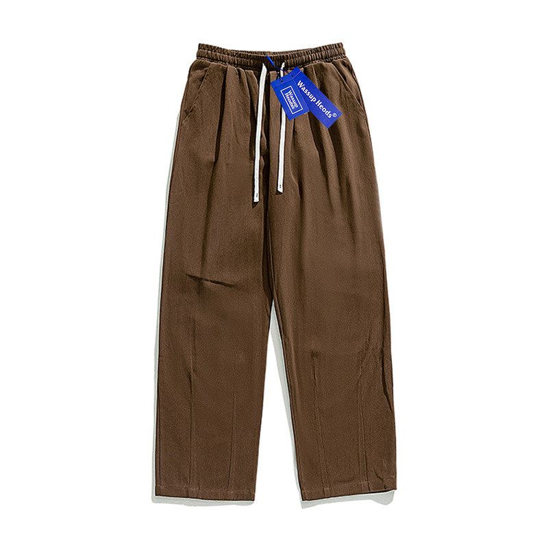 

Heods Workwear Casual Loose Wide-Leg Pants for Men, Versatile for Spring and Autumn, Couple Style, Chinese Trend, Heavy-Duty Straight-Leg Trousers Brown S