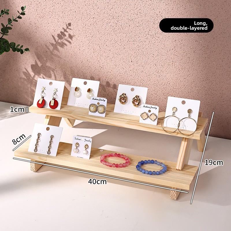 Display Stand Solid Wood Earrings Display Rack Jewelry Rack Figure Doll Stall Cardboard Jewelry Rack