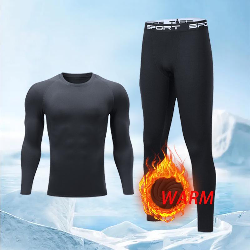 Conjunto de Capa Base Cálida de Secado Rápido para Hombre para Otoño/Invierno - Ideal para Montañismo, Senderismo y Running
