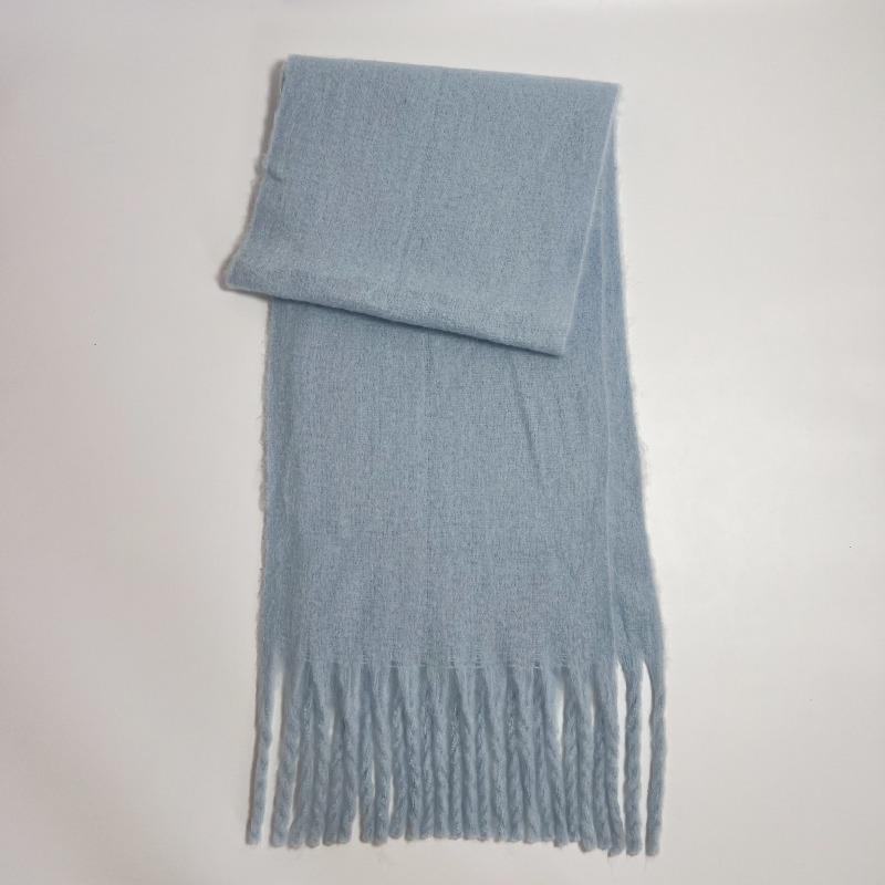 Versatile Mohair Solid Color Scarf Women's Winter Thickening Simple Warmth Enlarged Shawl Scarf