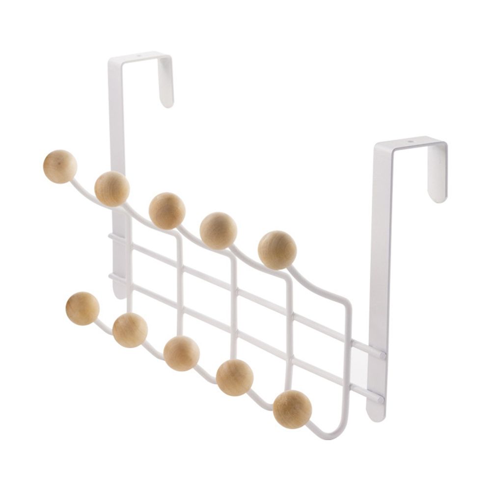 White Iron Simple Behind The Door Hanging Type Scarf Hanger Towel Shelf Door Hooks Storage Hooks
