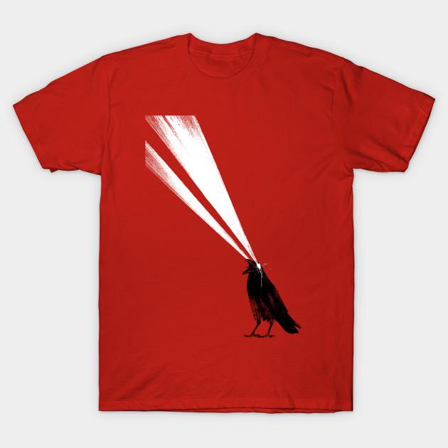 Men Black Print T-shirt Laser Crow No-Cut Transfer Paper Print Cotton Tshirt M