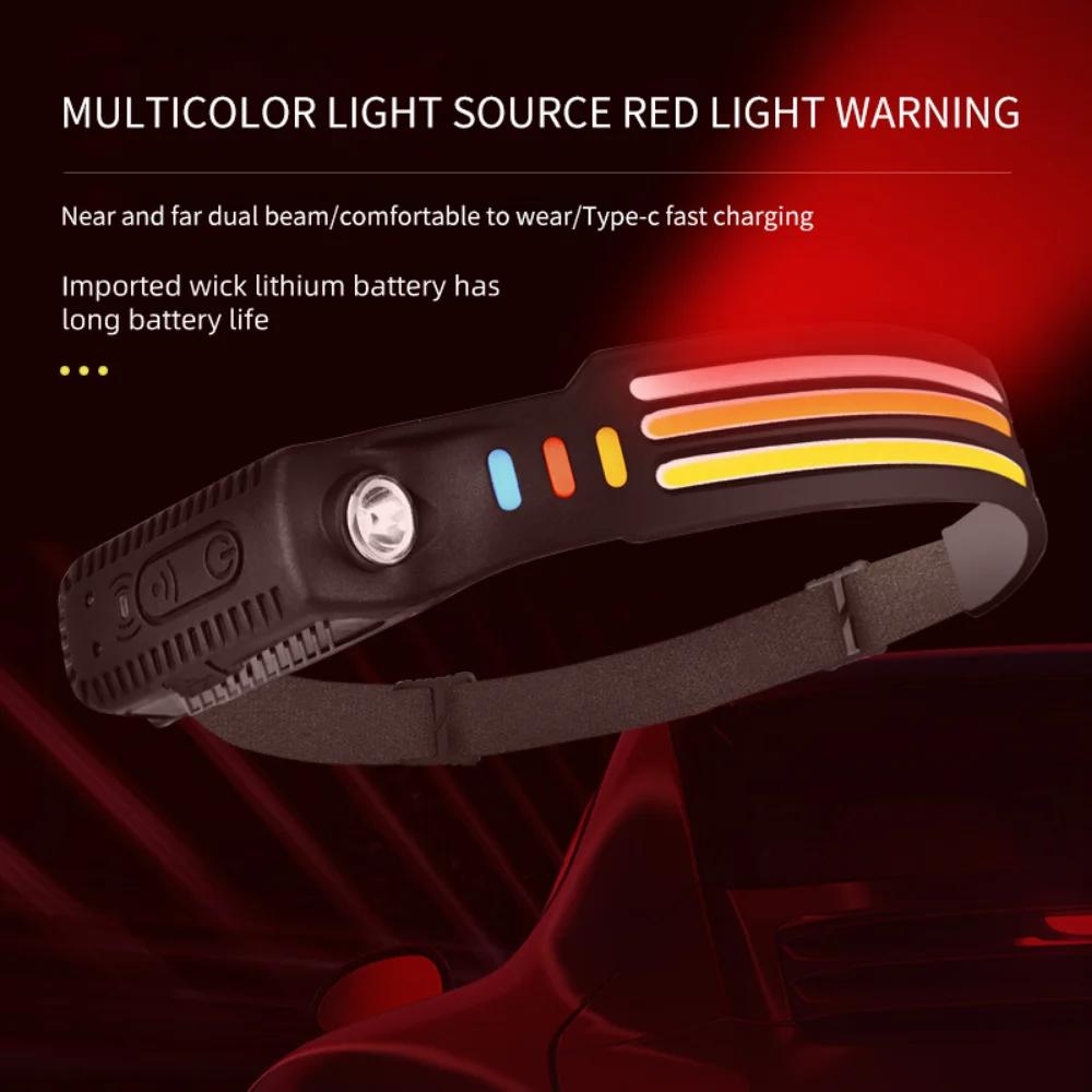 USB Rechargeable LED Sensor Headlamp Built-in Battery Head Flashlight Headlight Led Head Torch Camping Fishing Search Light