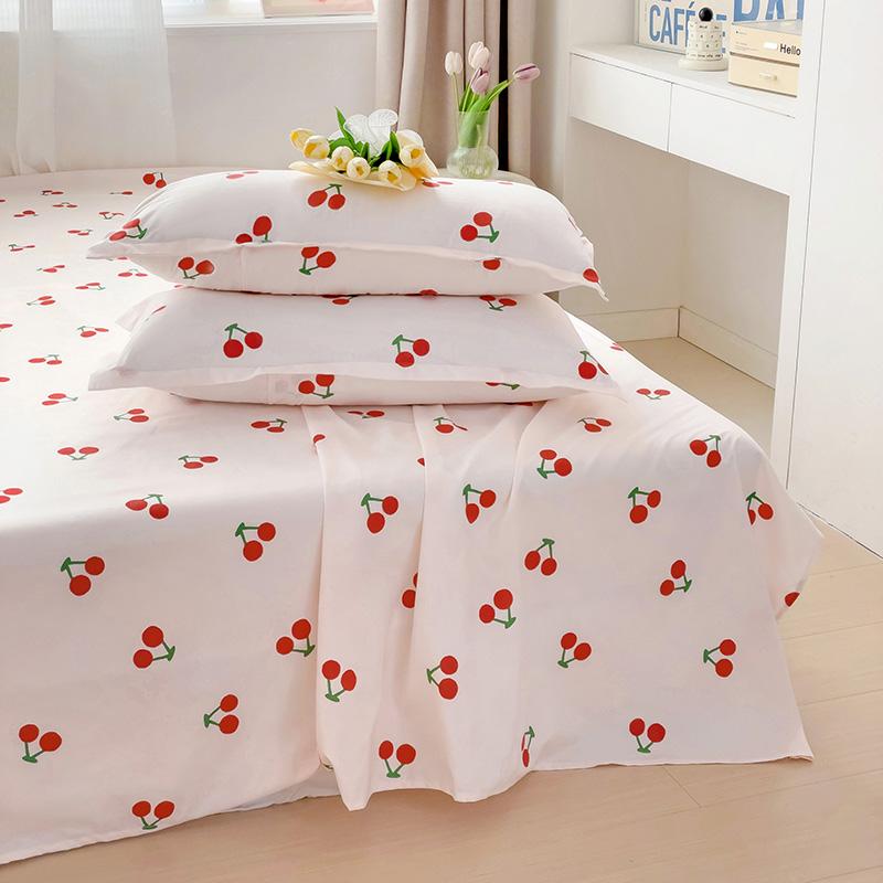 High Quality Single Piece Bed Sheet Washed Cotton Flat Sheet for Student Home Bedroom Twin Full Queen King (Pillowcase Can Order