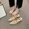 Shoe Category Pointed Toe Slippers With Rubber Sole For Womens Fashion And Office Wear