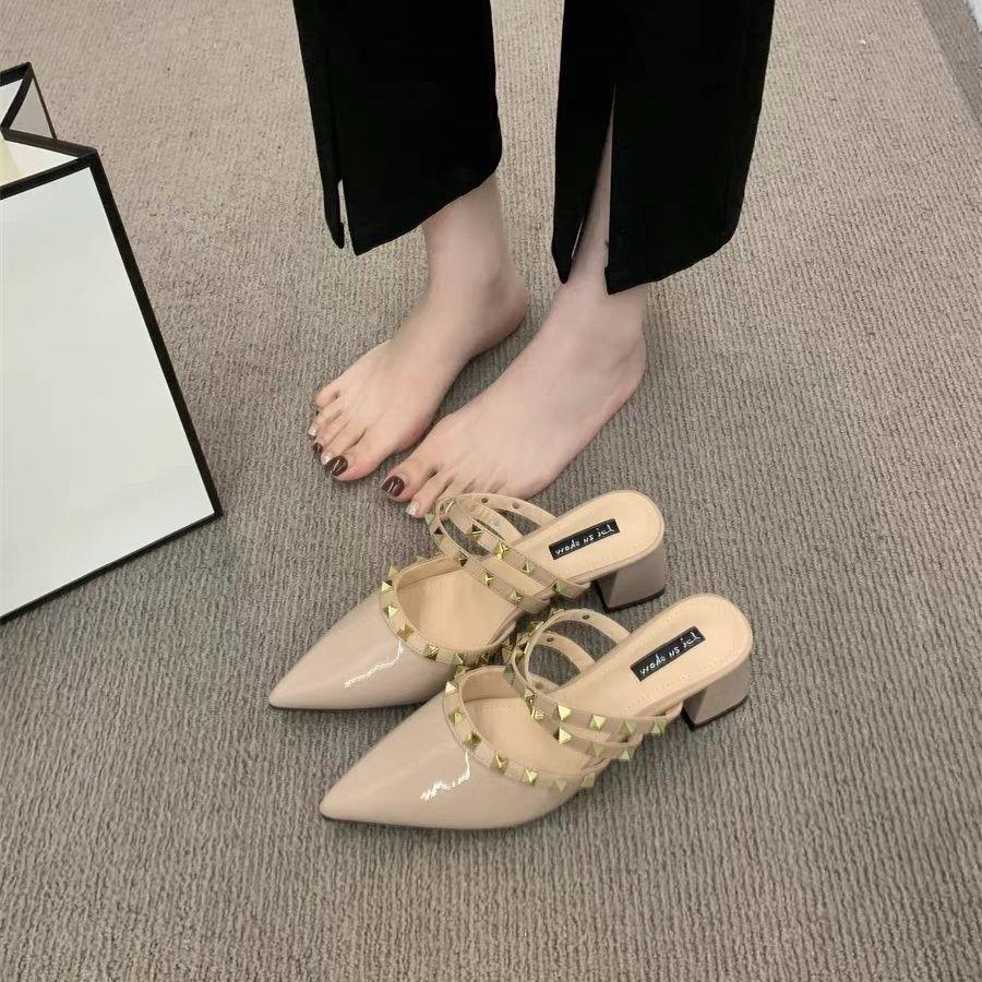 Shoe Category Pointed Toe Slippers With Rubber Sole For Womens Fashion And Office Wear
