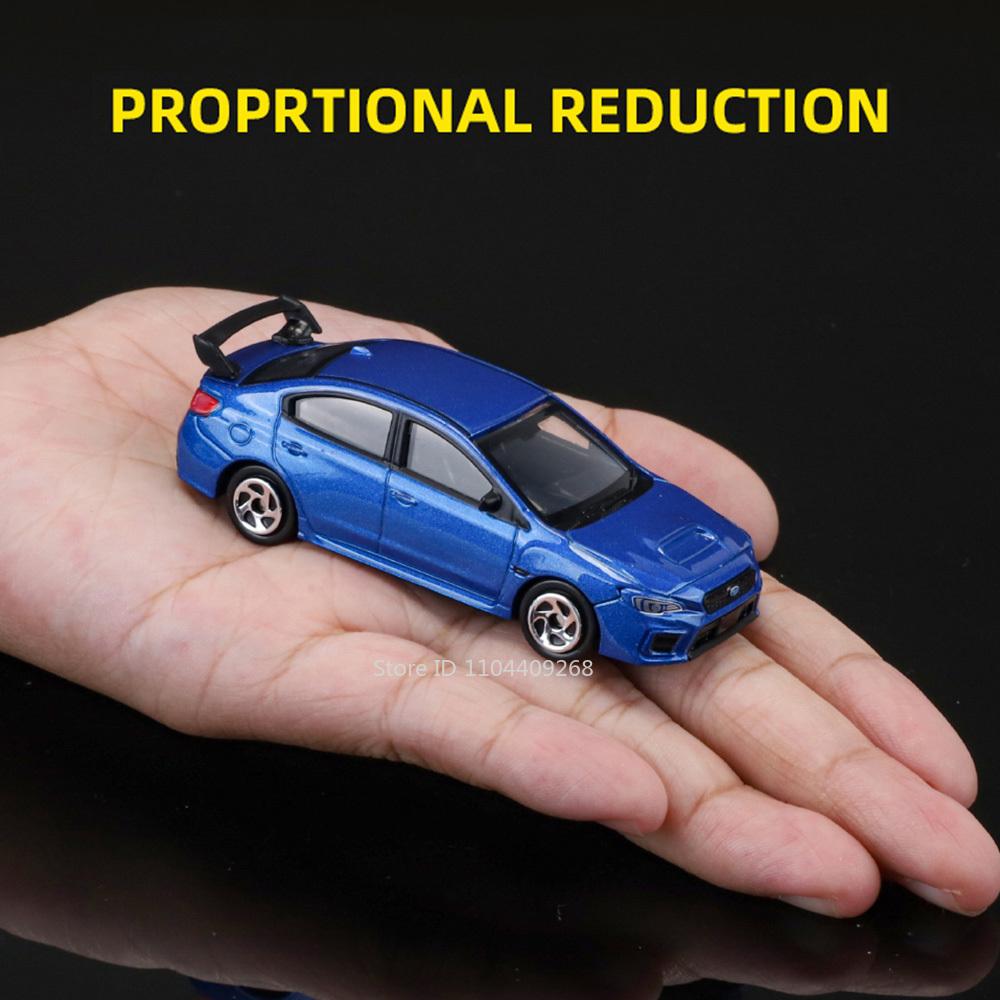 1:64 Subaru WRX STI Mini Scale Sports Car Model Toy Metal Body Rubber Tires Simulation Vehicles Models Gifts for Boyfriend