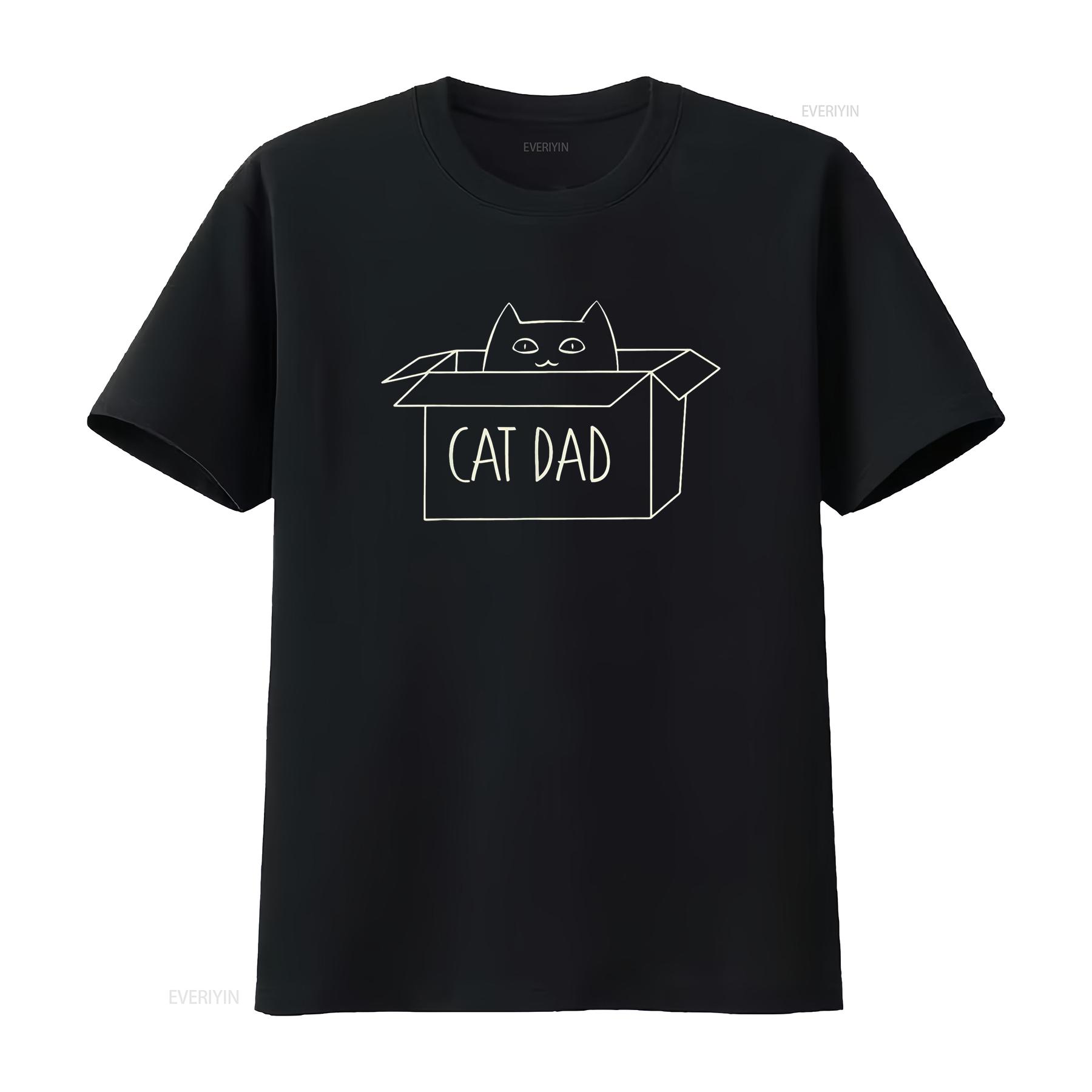 

Cat Dad Funny Daddy T Shirt for Men Fathers Day vintage Washed Slightly Breathable graphic homme Casual Comfortable 4XL