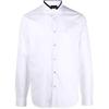 Color Block Pointed Collar Single Breasted Long Sleeve Shirt Men Shirts White 6K1C71-1NZTZ-0100