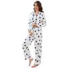 European beautiful women's pajamas autumn and winter love printing long-sleeved shirt trousers two-piece loungewear