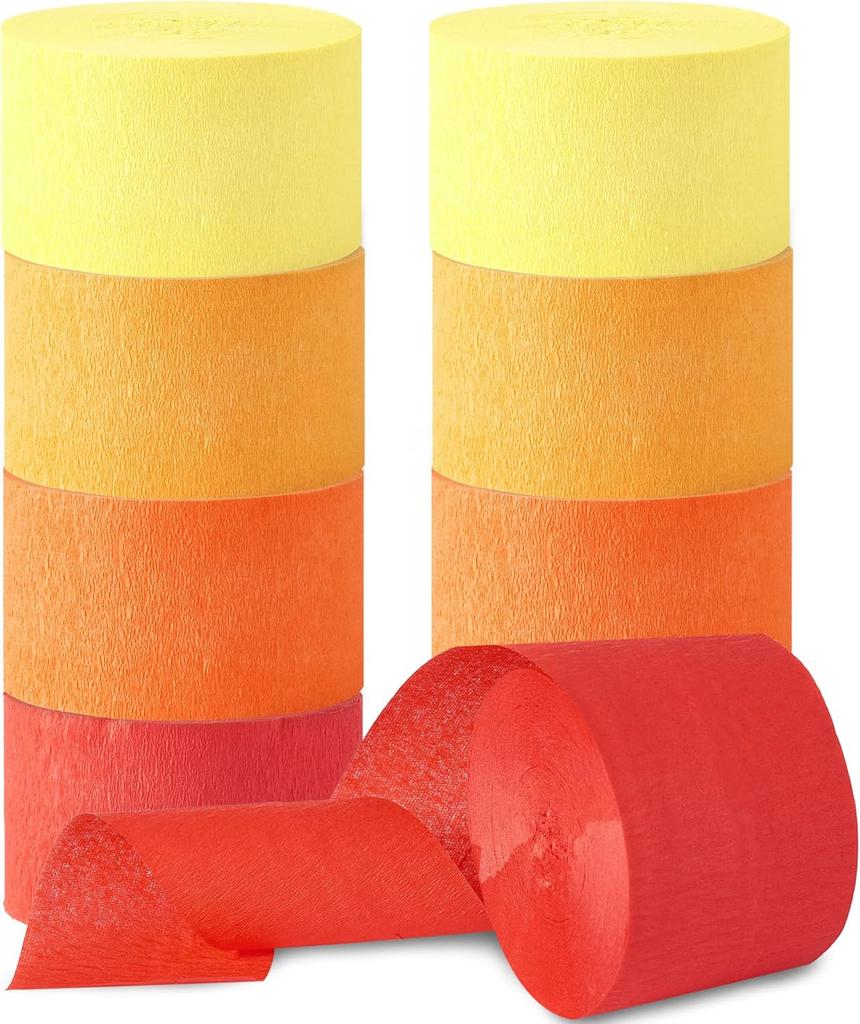 Eco Friendly Orange Streamers Party Decor 4 Rolls Orange Crepe Paper Streamer for Birthday Party Streamers for Backdrop