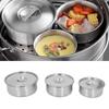 3-teiliges Schüsselset aus Edelstahl 304, hitzebeständig, bruchsicher, mit Deckel, ideal zum Rühren und Dämpfen von Eiern, für die Zubereitung und Aufbewahrung von Speisen im Haushalt.