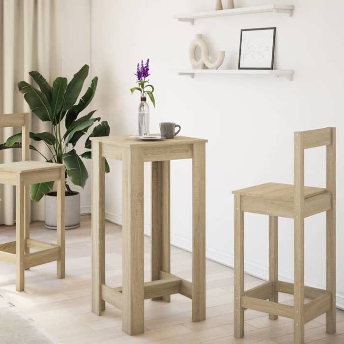 VidaXL Bar Table Sonoma Oak 51x50x103.5 Cm Engineered Wood, Pub Table, High Table, Bar Stool Table, 854402