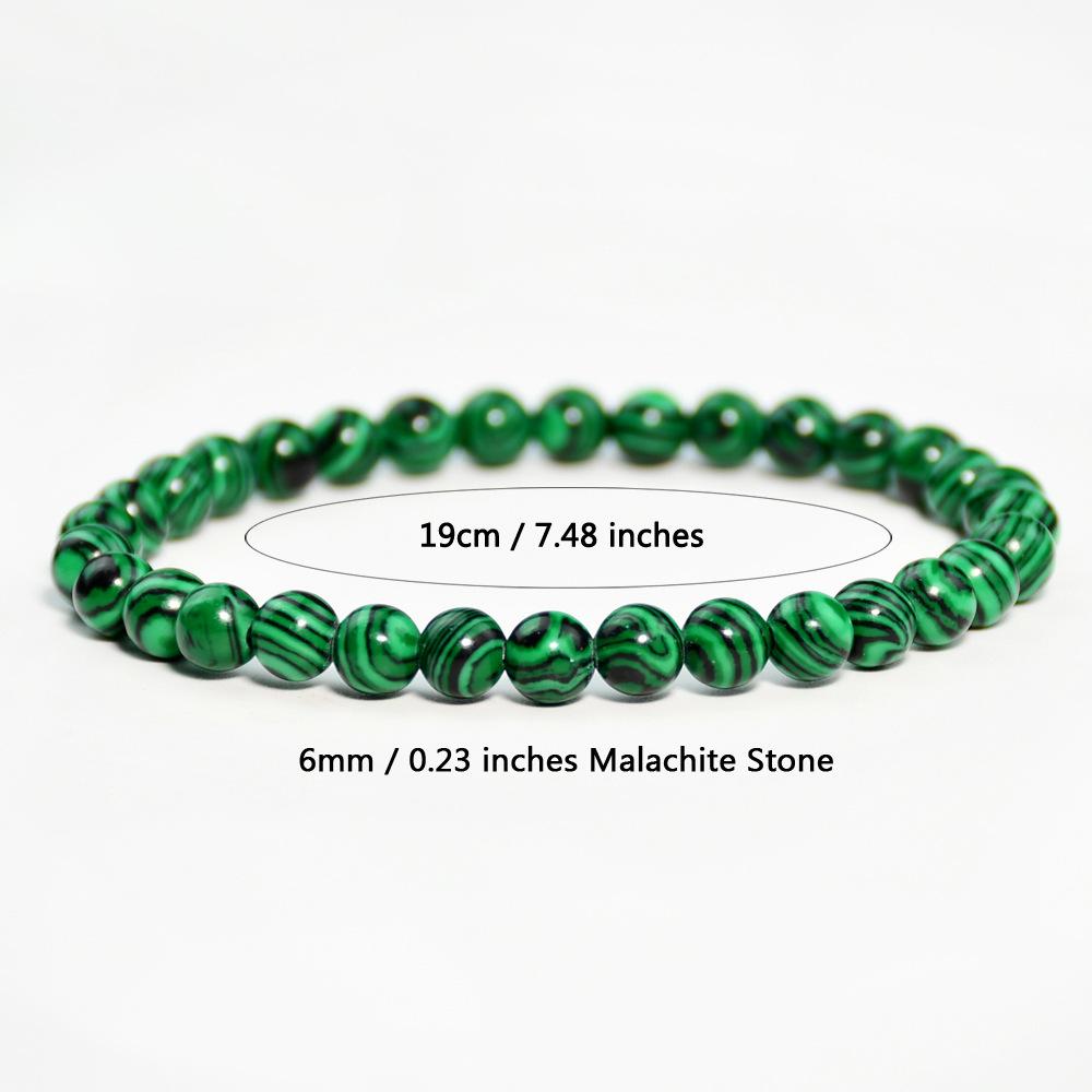 Natural Green Malachite Stone Bracelet 6/8/10mm Handmade Round Beads Bracelets Couple Energy Yoga Bracelet Men Women Jewelry Top