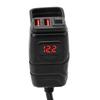 Motorcycle USB Charger Quick Charging 3.0 Dual USB Motorcycle Phone Charger with Voltmeter and ON Off Switch for Tablet
