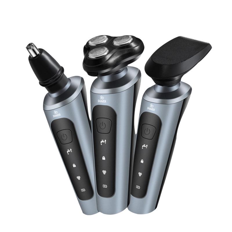 9D Multi-Function Electric Shaver, Full Body Washable, 3-in-1 USB Car Rechargeable Beard Trimmer