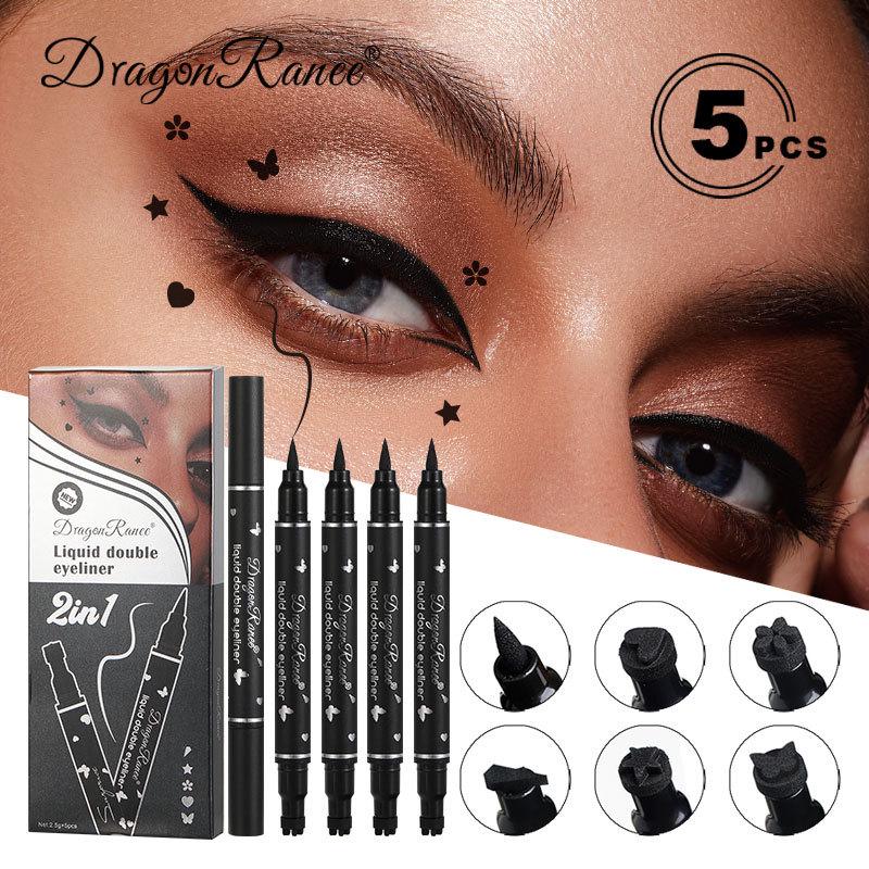 DragonRanee 5-Piece Double-Ended Star & Heart Eyeliner Stamp Set
