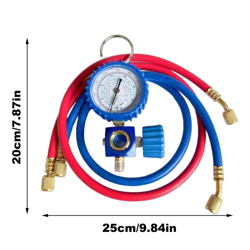 Car AC Recharge Kit Multipurpose Auto AC Recharge Kit AC Manifold Gauge Set Precise Manifold Gauge Hose Kit Automotive AC Gauge
