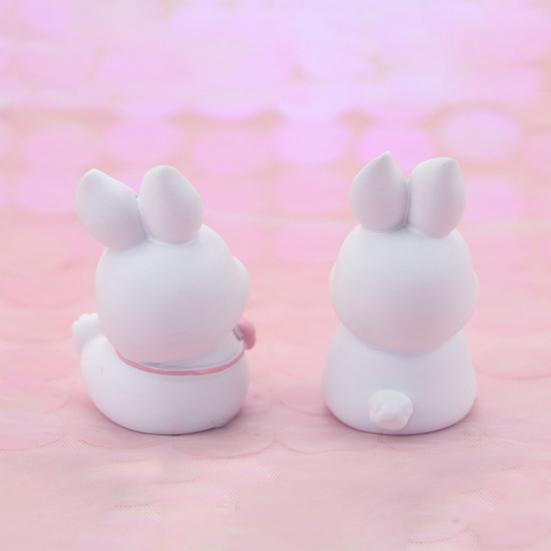 Kaninfigurer Härlig tecknad kaninform Mikrolandskap Harts hantverksprydnad för bildekoration