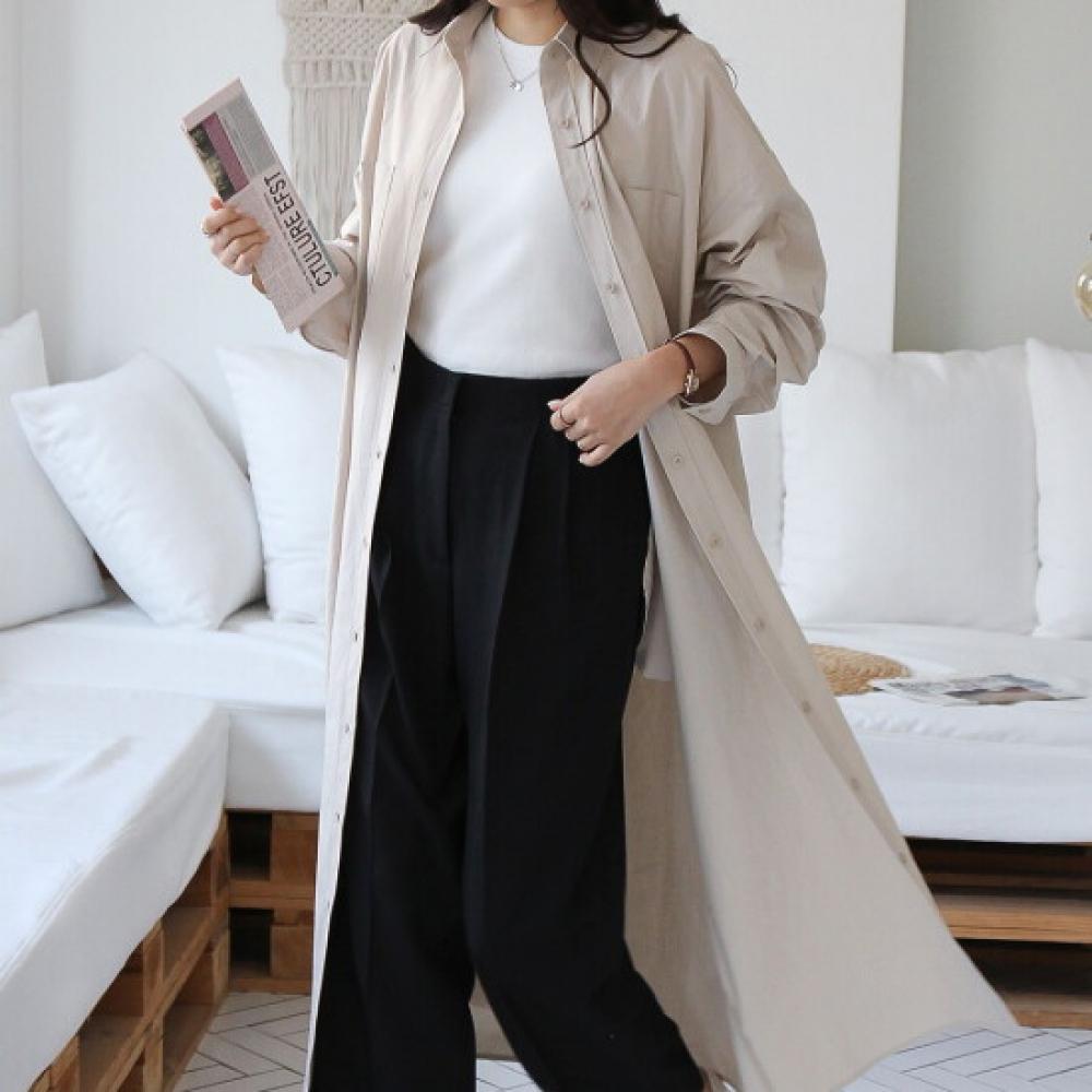 New Arrivals Open Run Maxi Shacket Dress Trench Loose Fit