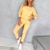 2024 Jesień Europejski i Amerykański Damski Nowy Zestaw Top z Długim Rękawem i Spodnie z Nadrukiem