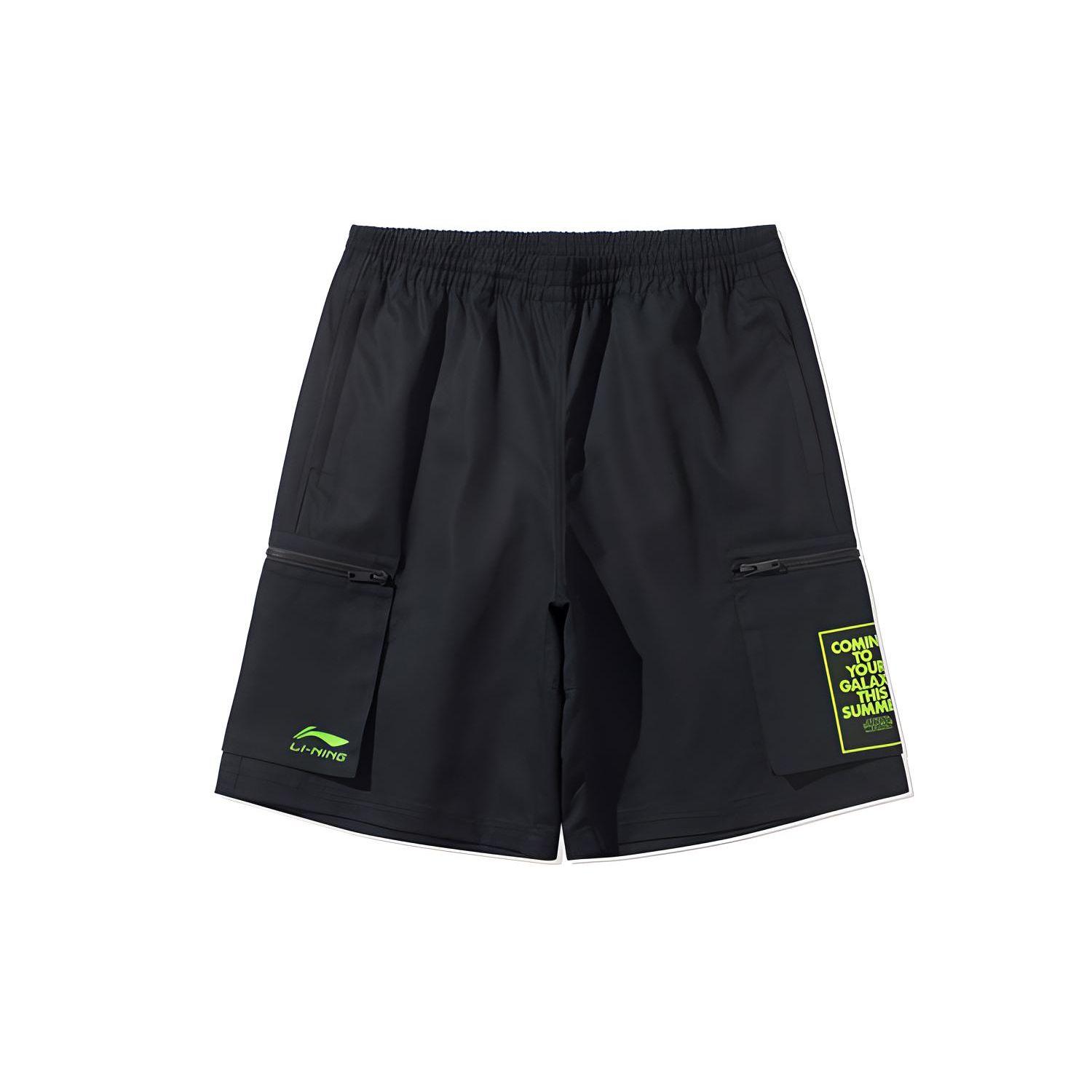

Li Ning повседневные эластичные спортивные шорты мужские шорты черные AKSQ137-2 L