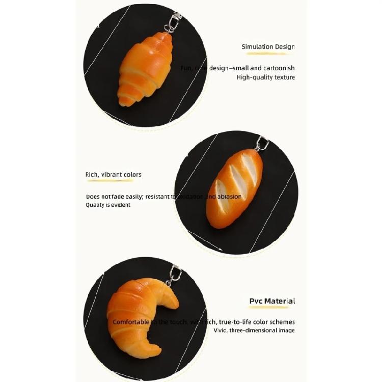 Mini Bread Style Keychain Capricious Food Inspired Charm Bread Key Holder Perfect For Personalizing Belongings