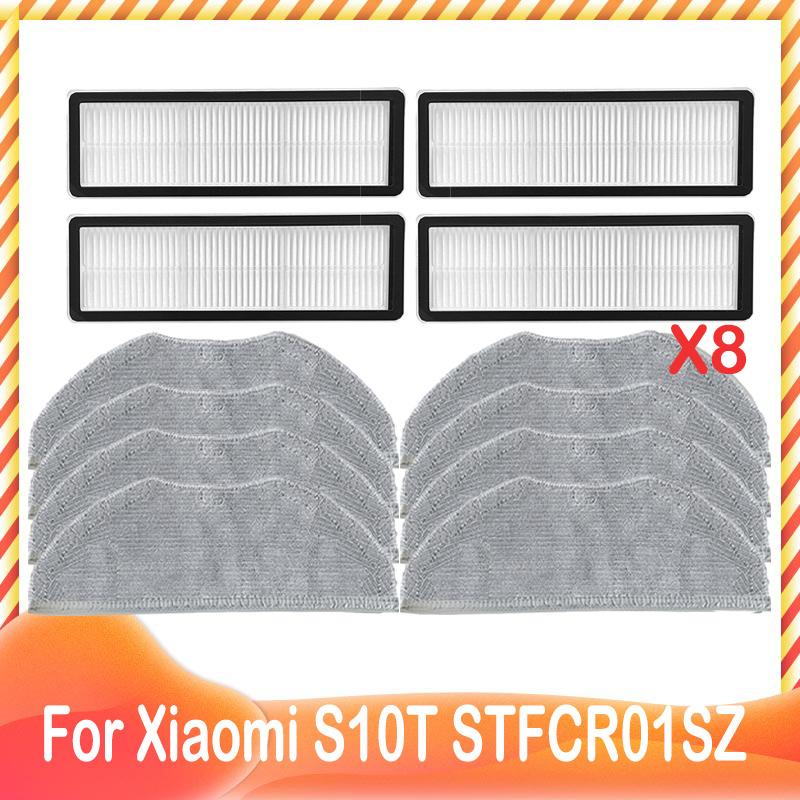 Mopptuch Lappen Seitenbürste HEPA Filter Ersatz Für Xiaomi Roboterstaubsauger S10T STFCR01SZ Verwicklungsschutz Kehren und Wischen