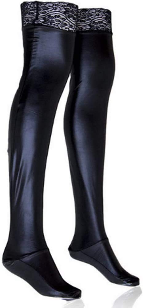 Pure Bon PU Leather Bizarre Glove and Knee-High Socks Set, One Size Fits All, TOKYO GOODS MARKET (Black)