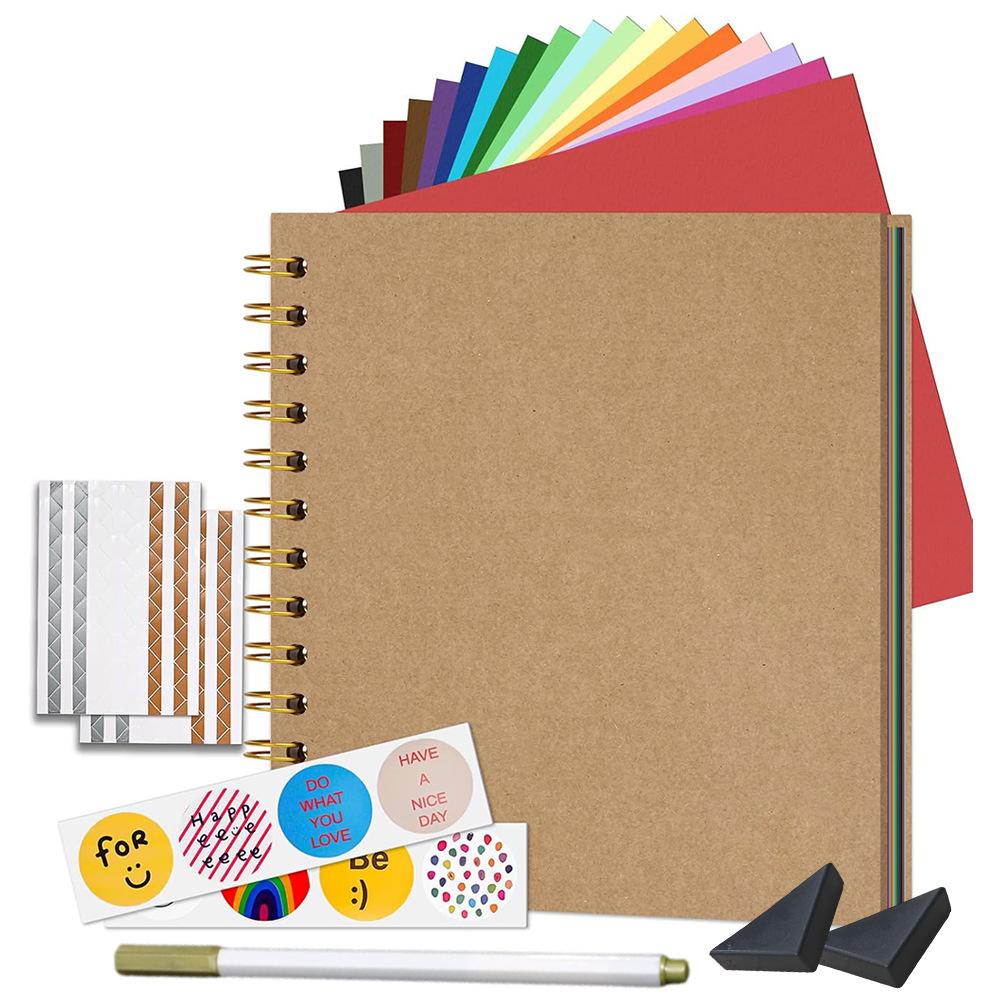 Scrapbook Album 20 Sheets 40 Pages Colored Pages Handbook Creative Art Diary Drawing Writing