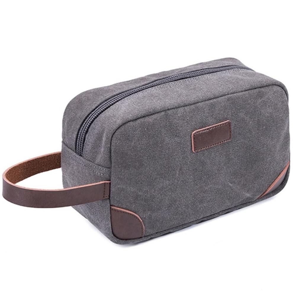 Casual Men's Handbag Grey Clutch, Business Cosmetic Bag, Waterproof Toiletry Organizer 25x9x15cm