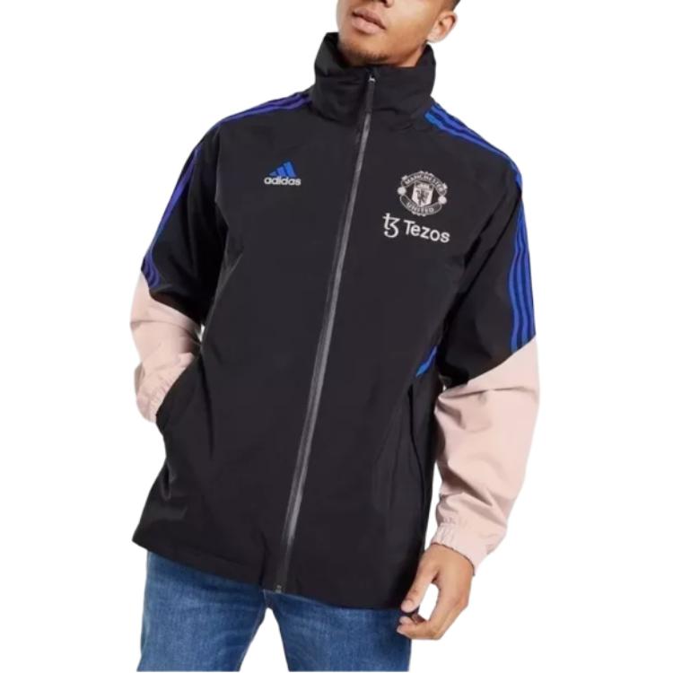 adidas Felpa Casual con Cappuccio a Manica Lunga Serie Calcio Manchester United Condivo 22 Uomo Felpa Nera HT4288