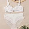 Plus Size Women Bra Set Underwire Thin Cup Mesh Sheer Lingerie Set Breathable Push Up Brassiere Panty Set 85C-110C 85D-110D