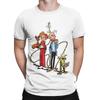 Marsupilami & Spirou Herren T-Shirts Lässige T-Shirts Kurzarm Rundhals T-Shirts 100% Baumwolle Originalkleidung