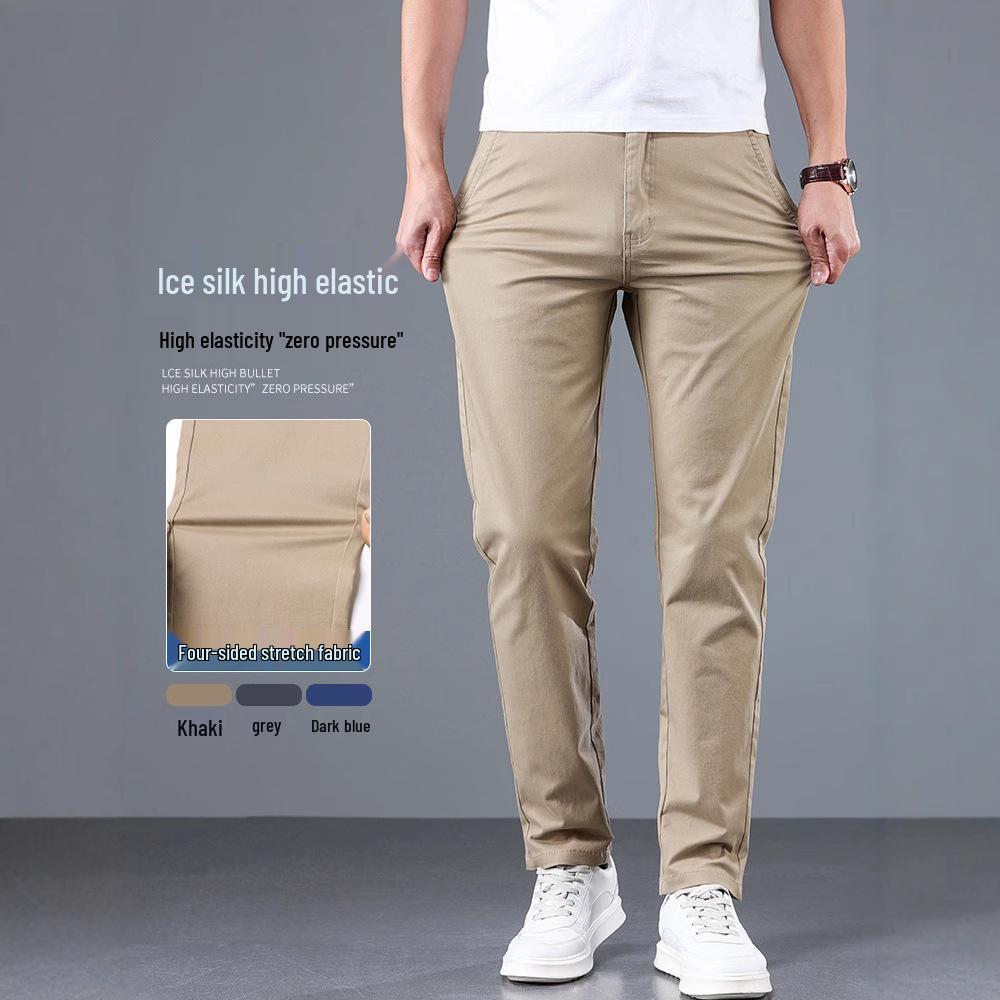 Herren Herbst Baumwolle Slim Fit Stretch Hose