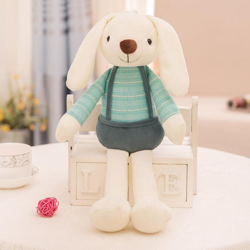 Cartoon Long Cuddly Eared Bunny Plush Toy Vest Stuffed Animal Doll Kids Gift