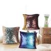 Case Dual Pillow Color Flip Sequin Cushion Cover Home Living Room Gift Decor