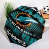 Dolphins Team Logo Artwork Umbrella 8-Frame for Travel, Camping, Casual Lightweight Portable Umbrella, Essential for Every Family Holidays Gift