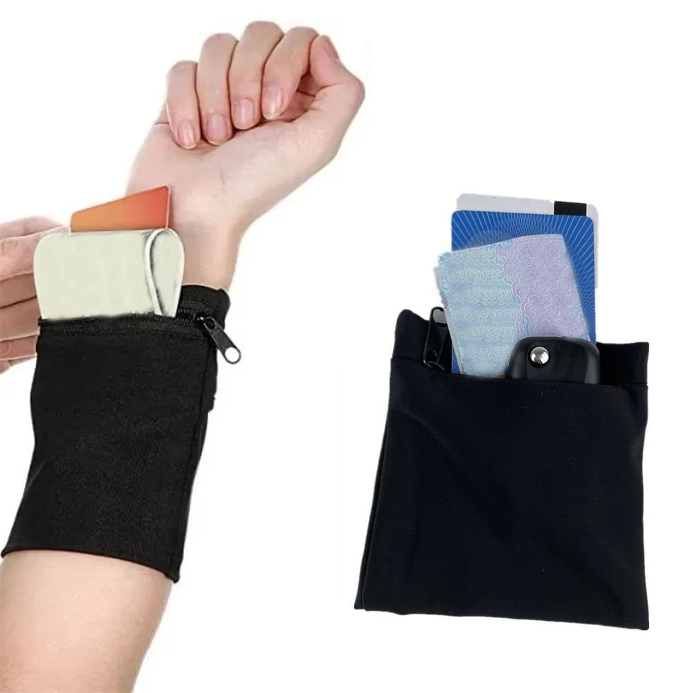 Lightweight Sports Wristlet Bag Zipper Closure Cycling Wrist Bag Zipper Wrist Wallet Running
