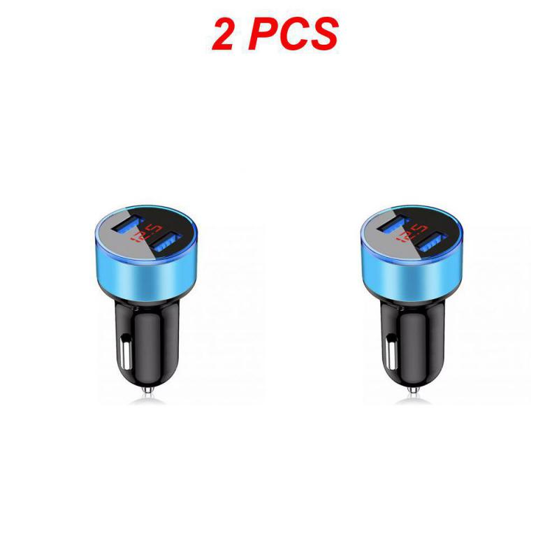 1~5PCS 15w Cigarette Lighter Universal Car Accessories With Led Voltage Current Display Car Charger Dual Usb Port