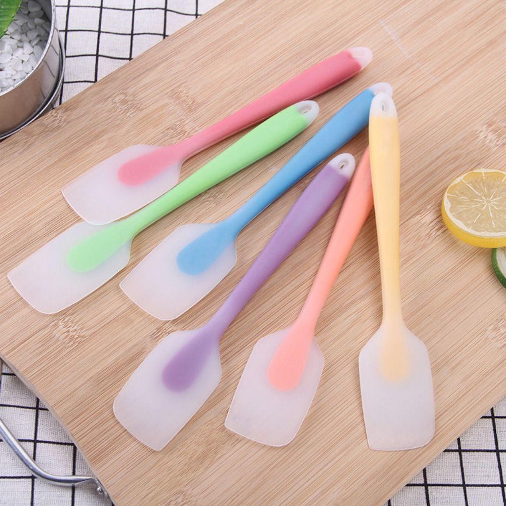 Long Handle Baking Spatula Translucent Cake Spatula Silicone Cream Spatula  Baking Stir Tools