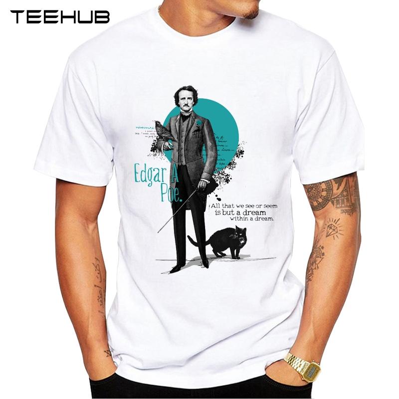 TEEHUB Men's Fashion Edgar Allan Poe Printed Short Sleeve T-shirt Hipster O Neck