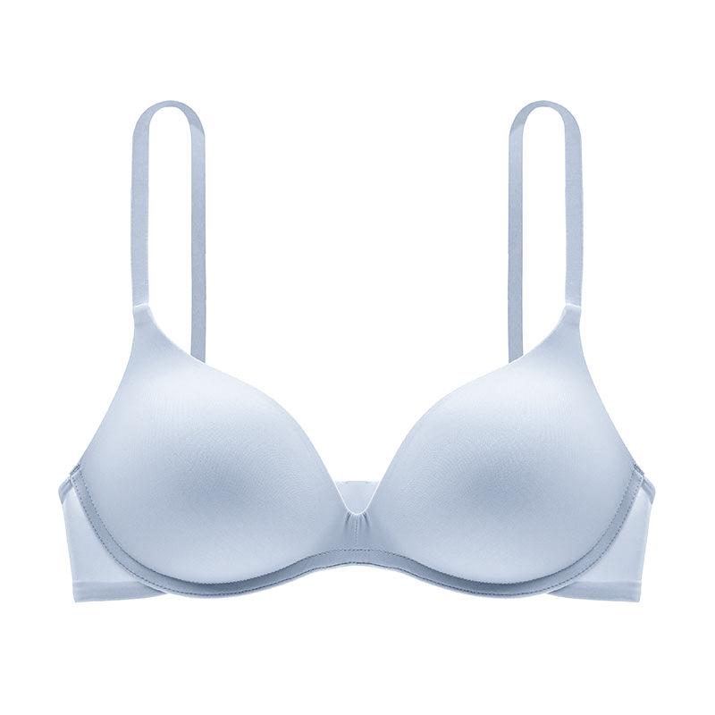 „Zhiqu nahtloser weißer Triangel-BH – bügellos, sexy, geraffte Passform“