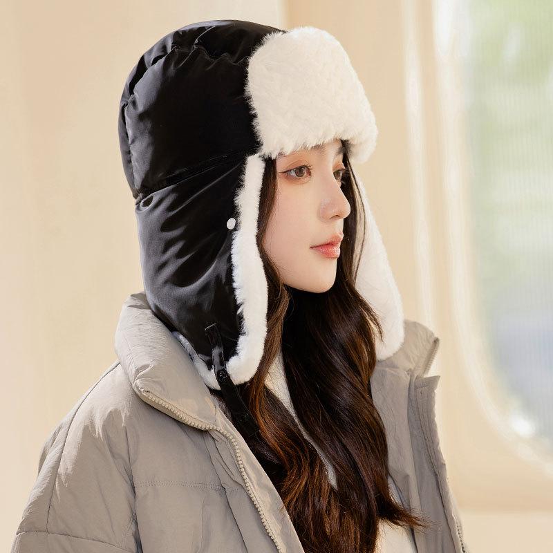 Verdickte warme Kinder Damen Herbst und Winter Maske Schal integrierte Mütze Outdoor Brille Skimütze