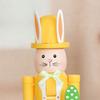 Osterhase Nussknacker Figur 30 cm Holz Hase Nussknacker Dekoration für Frühling Zuhause Tisch Regal Dekor